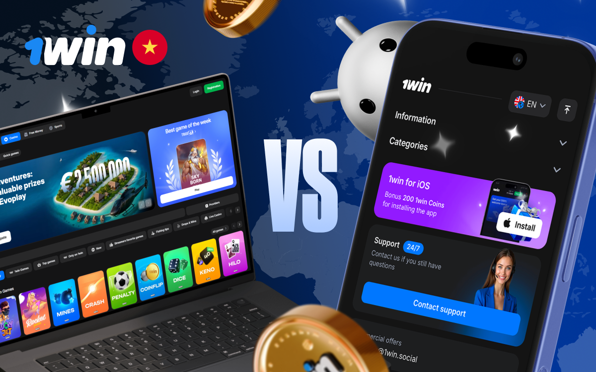 1win Vietnam – Mobile Version or App, Which Is Best? Compare 1win mobile site vs app and choose the best way to play in Vietnam!